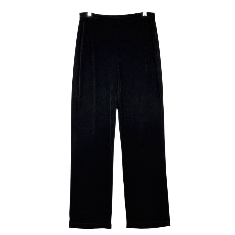 Chico's Travelers Women's Pants 2 Regular Black Straight Pull On Stretch Knit‎